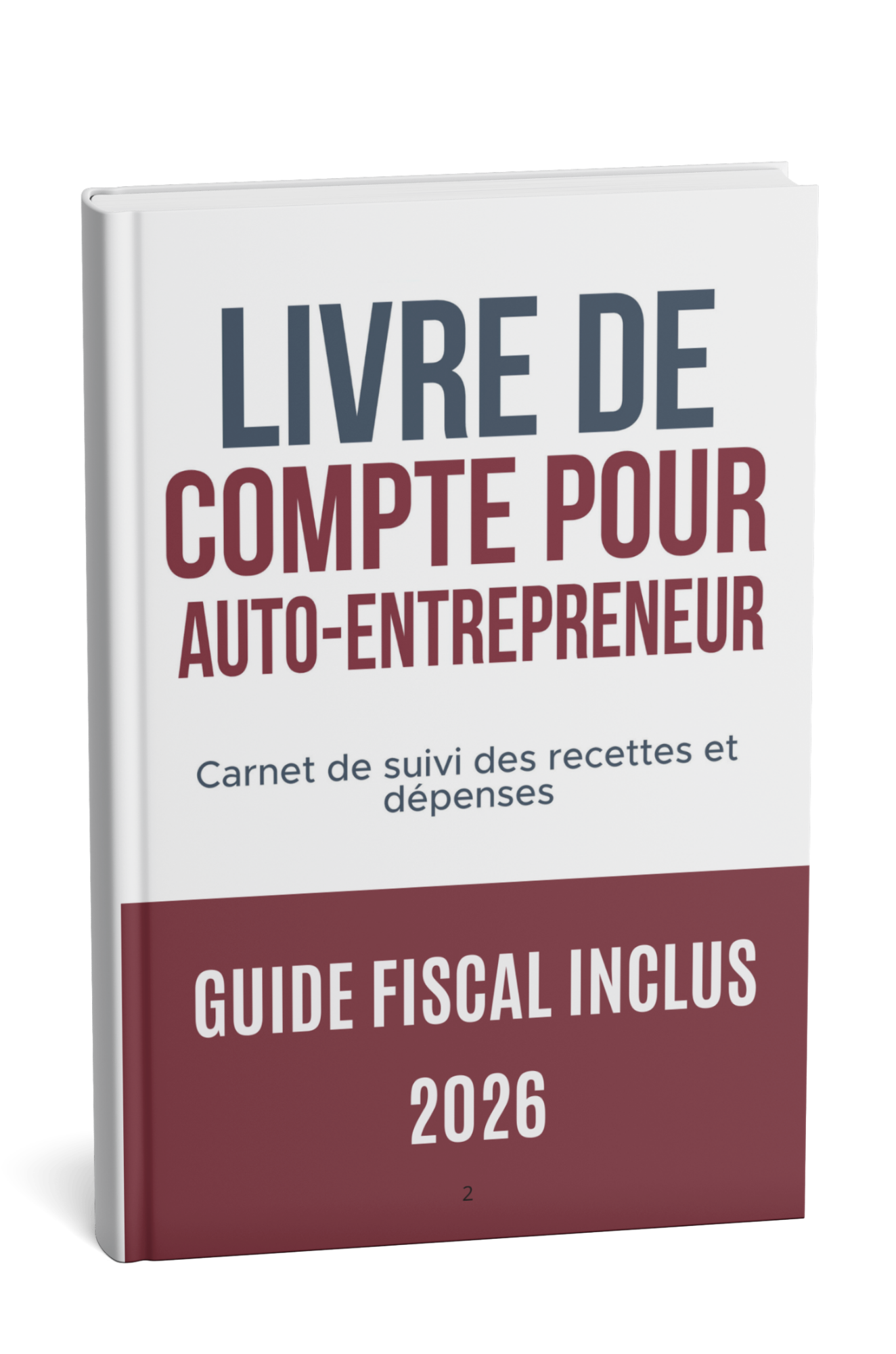 Couverture du livre de compte pour auto entrepreneur